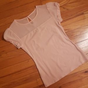 Pink shirt with sheer top